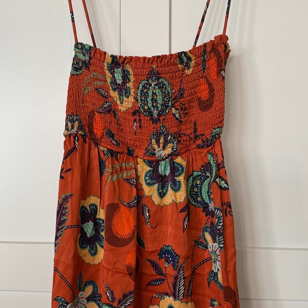 Maeve Orange Floral Midi Dress - Picture 2 of 5